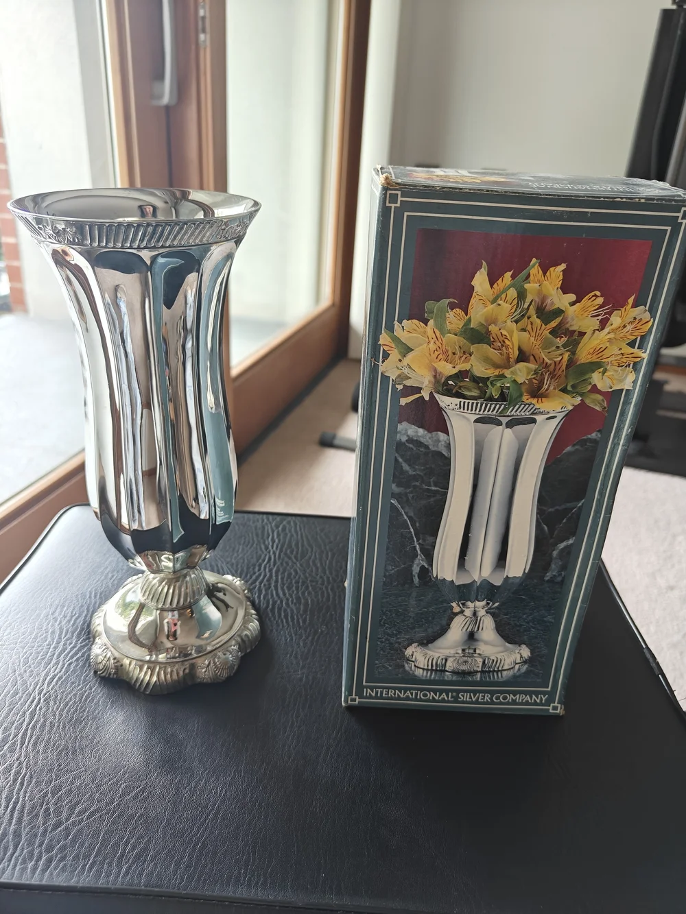 International Silver Company Silver Fluted Vase